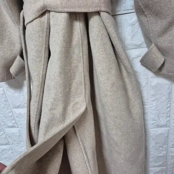 [BUNJANG] Handmade Oatmeal Belted Wool Long Coat / 에이미그레이스 핸드메이드 오트밀 벨티드 여자 추동 여성울모직롱코트 프리