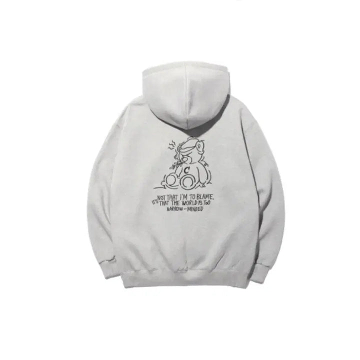 [BUNJANG] Compagno Trembling Bear Embroidered Hooded Zip-up Gray / 꼼파뇨 후드집업