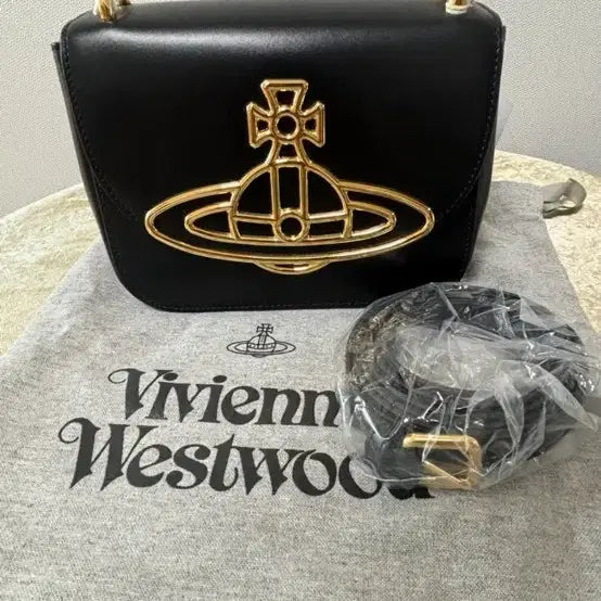 [BUNJANG] Vivienne Westwood Linda Crossbody Bag Black / (새상품,풀세트)비비안웨스트우드 린다 크로스백 블랙 금장