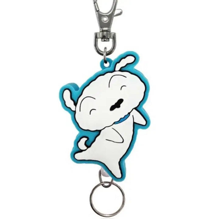 [BUNJANG] Crayon Shin-chan Shiro Rubber Reel Key Holder / 짱구는 못말려 러버 릴 키홀더 크레용 신짱 흰둥이 러버 릴 키홀더