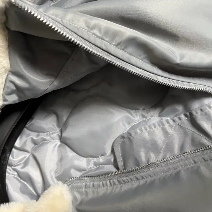 [BUNJANG] MA-1 Gray Shearling Bomber Jacket / 무스탕 항공점퍼 MA-1 그레이 팝니다