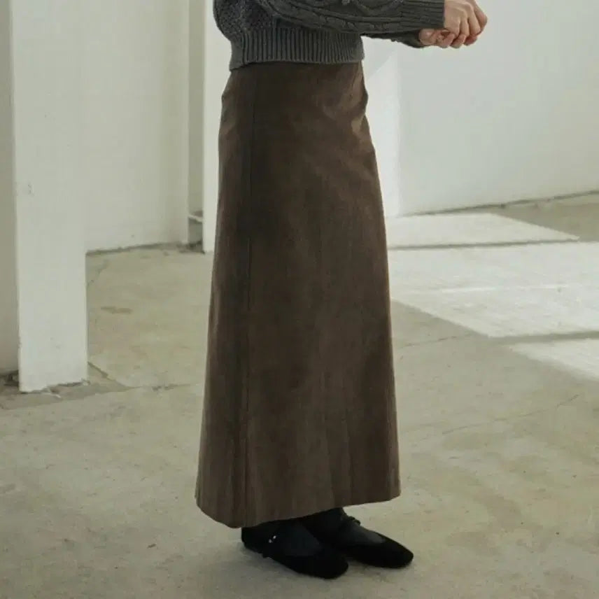 [BUNJANG] YUPPE Corduroy Line Skirt / 엽페(YUPPE) 코듀로이 라인스커트 브라운 s사이즈