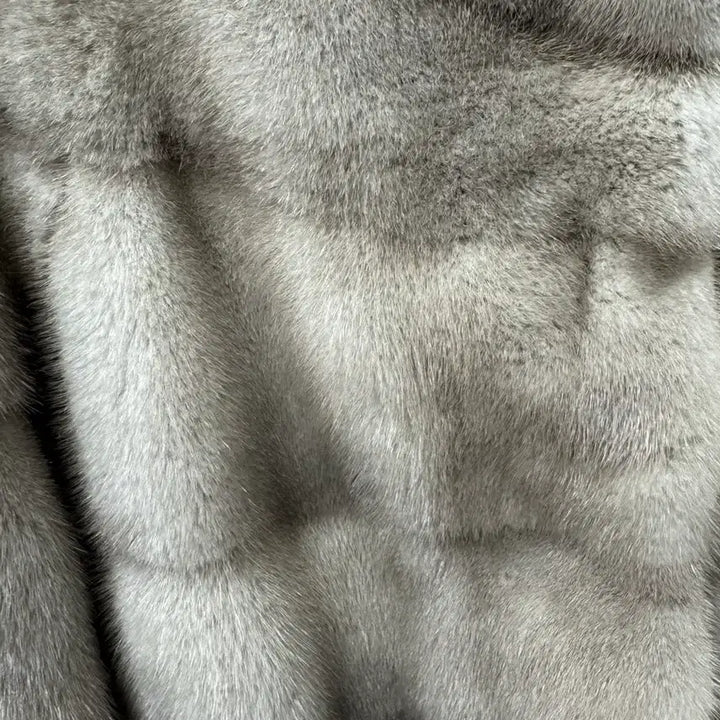 [BUNJANG] Horizontal Saga Mink Jacket (Silver Blue) / 호리젠탈 사가 밍크 자켓 ( 실버블루 )