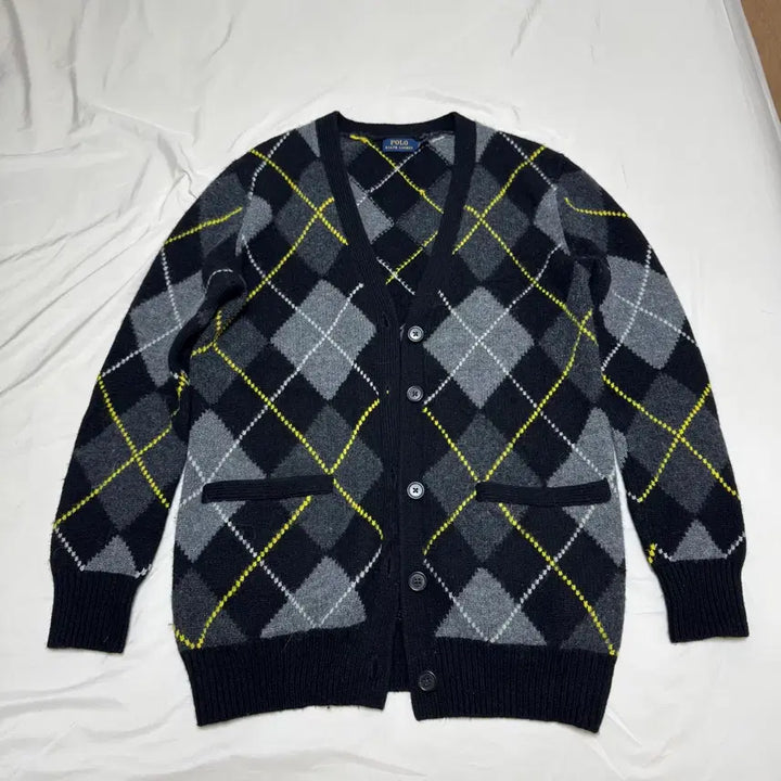 [BUNJANG] Polo Ralph Lauren Argyle Pattern Alpaca Cardigan / 폴로 랄프로렌 아가일 패턴 알파카 가디건 S