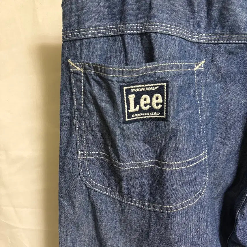 [BUNJANG] Reunion Made Chambray Fatigue Pants - Blue, Size 34 / 리 유니온 메이드 시보리 립 밴딩 샴브레이 퍼티그팬츠 / 블루, 34