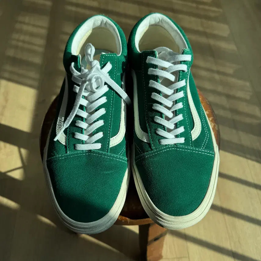 [BUNJANG] Vans Old Skool Suede Green Sneakers / (275) 반스 올드스쿨 스웨이드 그린