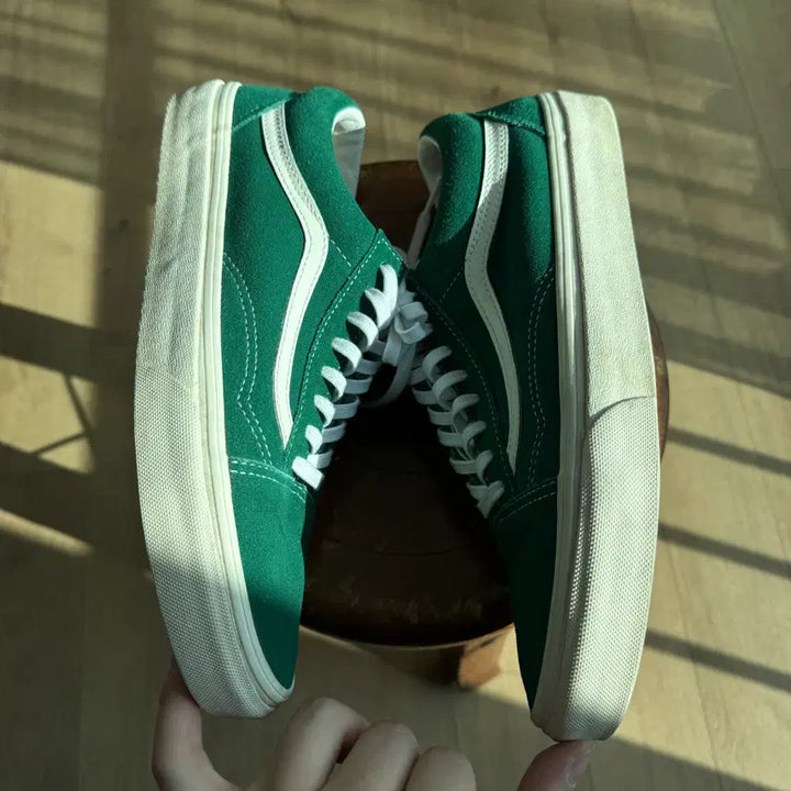 [BUNJANG] Vans Old Skool Suede Green Sneakers / (275) 반스 올드스쿨 스웨이드 그린