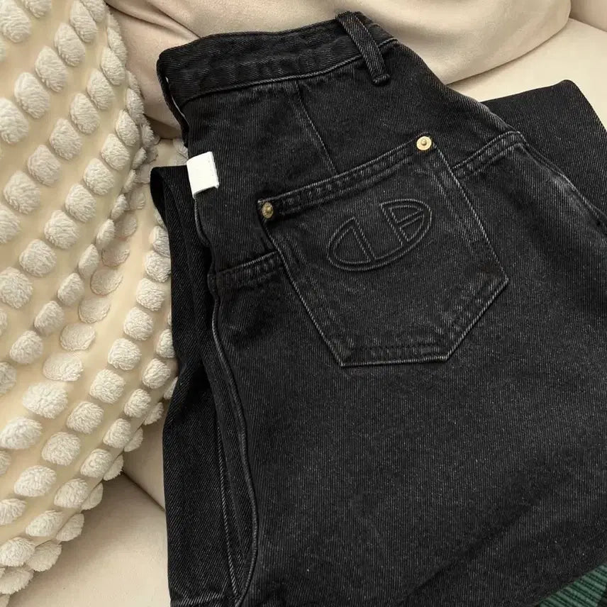 [BUNJANG] Don't be rate Wide Denim XS / 돈비레잇 투턱 와이드데님 흑청 xs