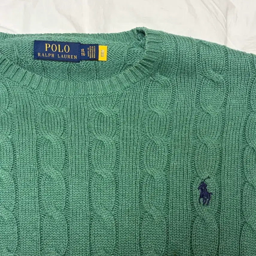 [BUNJANG] Polo Ralph Lauren Cable Knit Sweater / 폴로 랄프로렌 케이블니트 그린 팔아요.