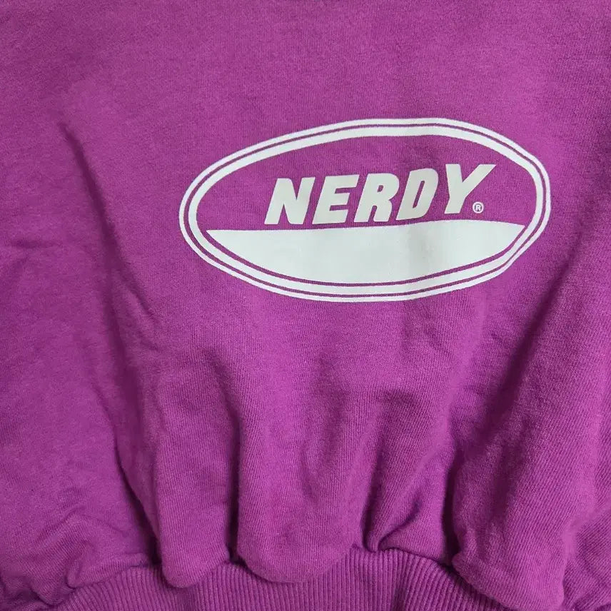 [BUNJANG] Nerdie Crop Sweatshirt Purple Free Size / 널디 크롭 맨투맨 퍼플 프리