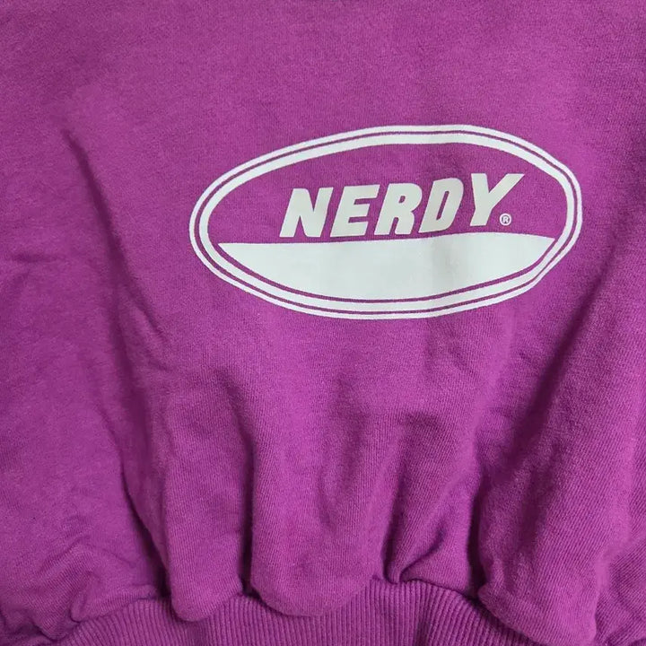 [BUNJANG] Nerdie Crop Sweatshirt Purple Free Size / 널디 크롭 맨투맨 퍼플 프리