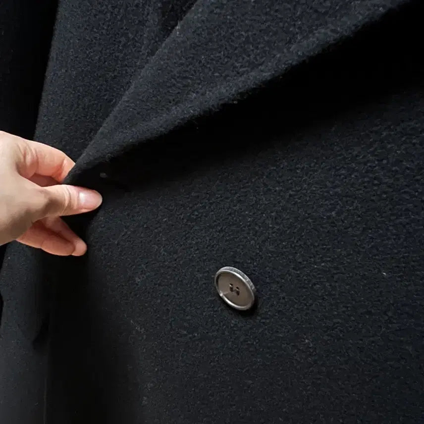 [BUNJANG] Handmade Black Long Coat / 핸드메이드 블랙 롱코트