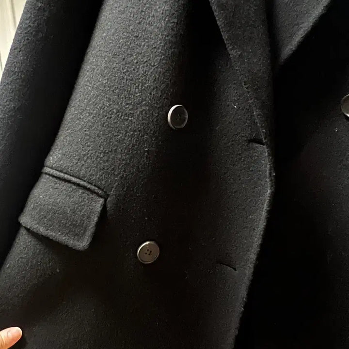 [BUNJANG] Handmade Black Long Coat / 핸드메이드 블랙 롱코트