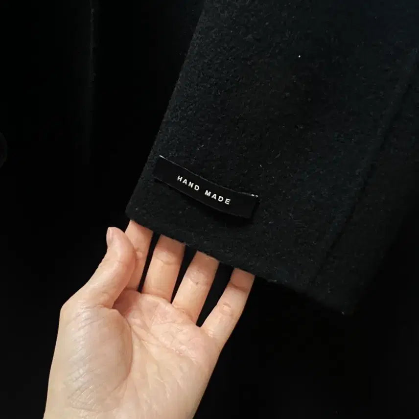 [BUNJANG] Handmade Black Long Coat / 핸드메이드 블랙 롱코트