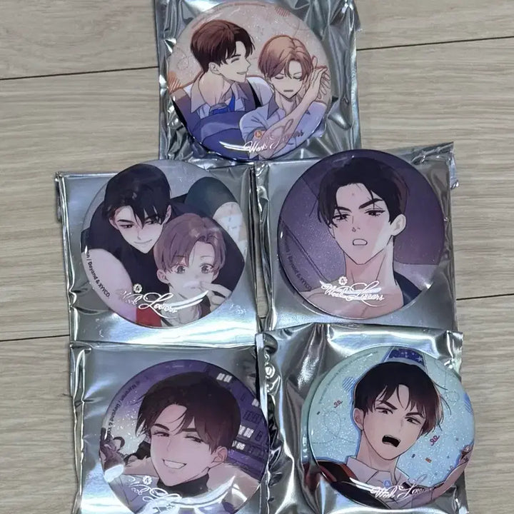 [BUNJANG] 4K-LOVER Jaehee Dojun Collaboration Cafe Bundle Set Can Badge / 4주애인 재희 도준 중국 콜라보 카페 캔뱃지 일괄 양도