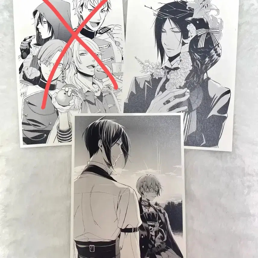 [BUNJANG] Black Butler Illustration Postcard Set (2 Types) / [일괄]흑집사 일러스트 엽서 2종 세트 블랙라벨 엽서 시엘 세바스찬