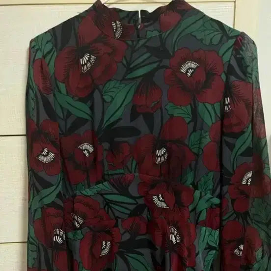 [BUNJANG] Chiffon Floral Long Dress / 쉬폰 플라워 롱 원피스