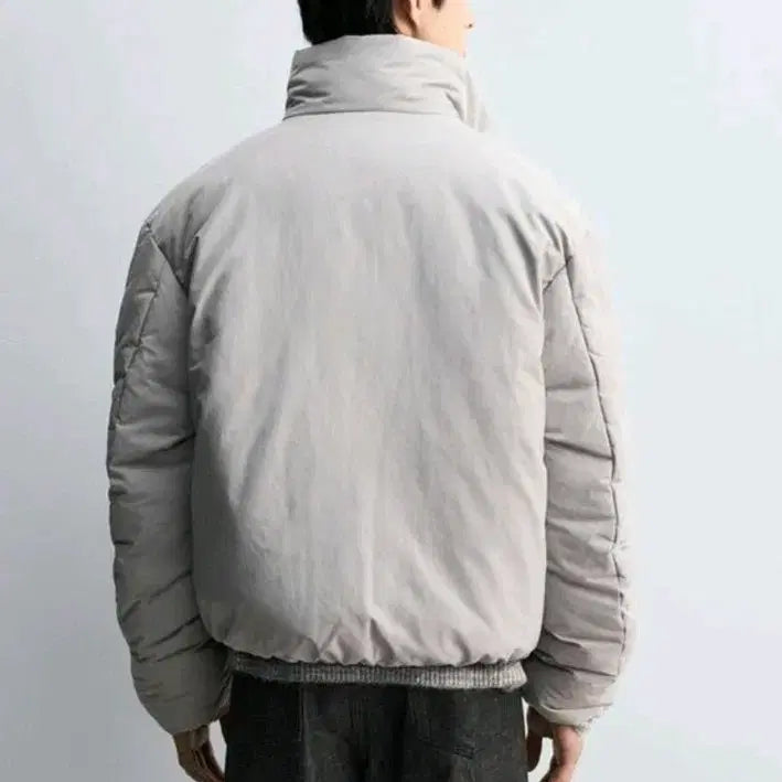 [BUNJANG] ZARA Waterproof Padded Jacket Pearl Gray / M) 자라 워터프루프 패딩 점퍼 펄 그레이 3833 700