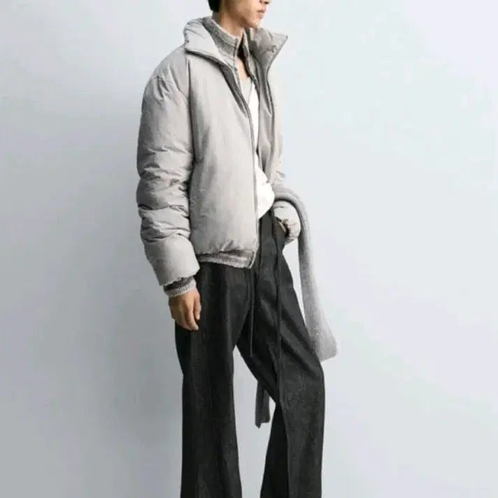 [BUNJANG] ZARA Waterproof Padded Jacket Pearl Gray / M) 자라 워터프루프 패딩 점퍼 펄 그레이 3833 700