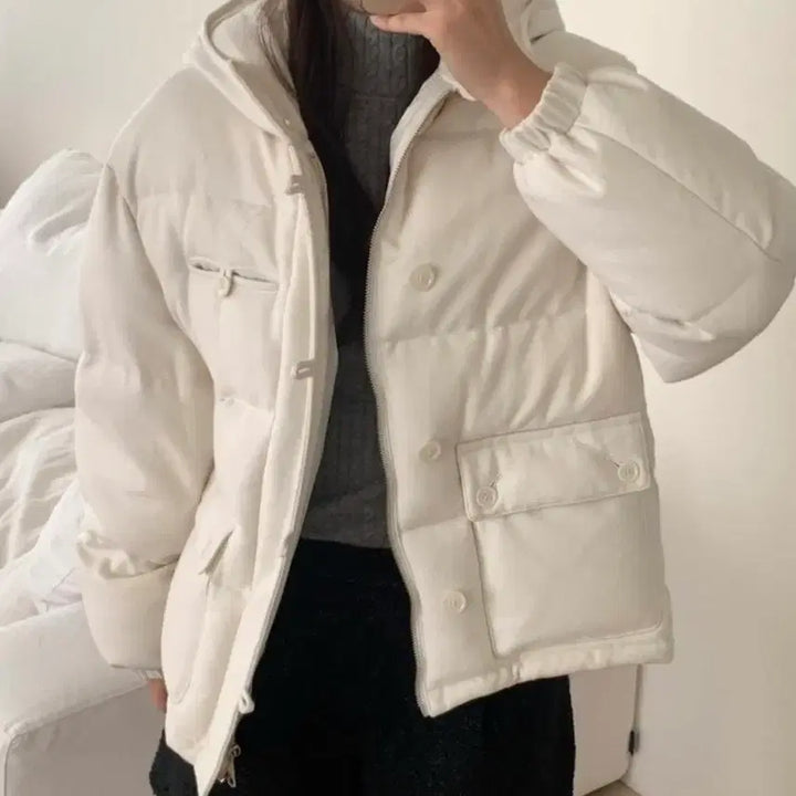 [BUNJANG] Founders Goose Down Padding Jacket (Ivory) / [가격안내려요] 도매택 파운더스 에디 구스다운 패딩 (아이보리)