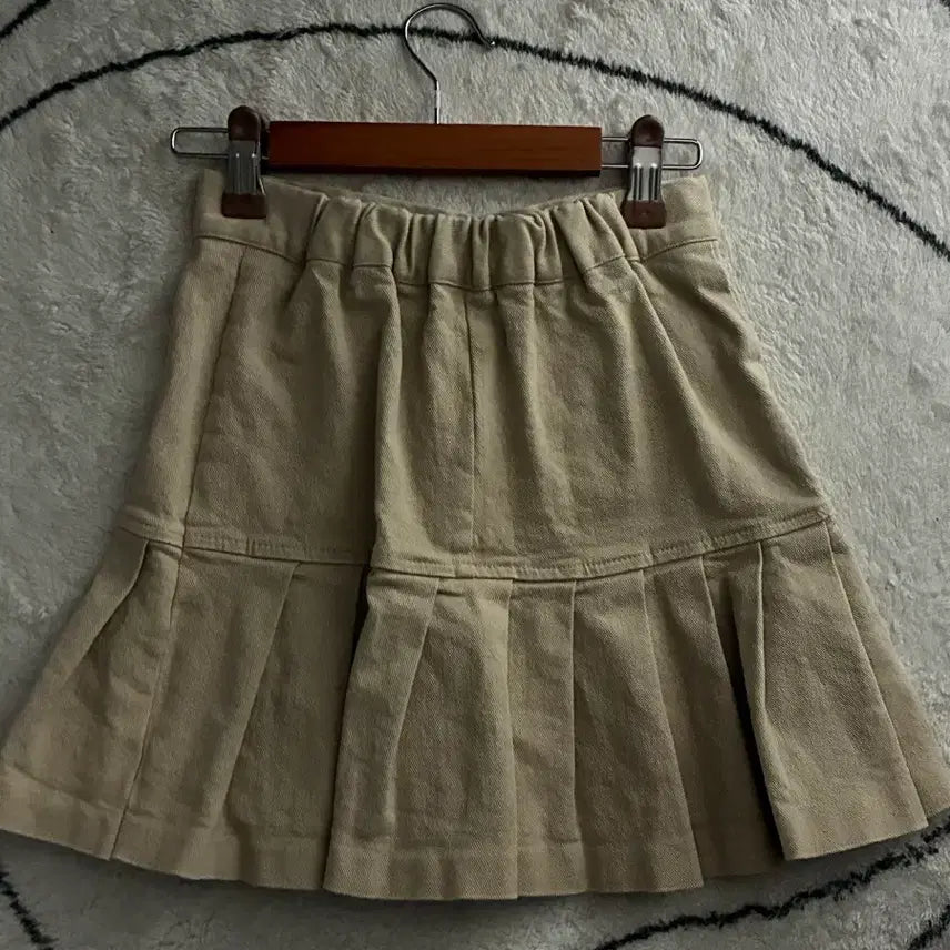 [BUNJANG] Beige Pleated Mini Skirt / 베이지 플리츠 미니스커트