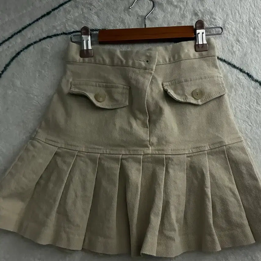 [BUNJANG] Beige Pleated Mini Skirt / 베이지 플리츠 미니스커트
