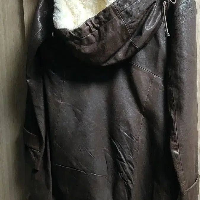 [BUNJANG] Leather Mouton Long Coat / 최종가격내림)양가죽 양털내피 레더 무스탕 롱 코트