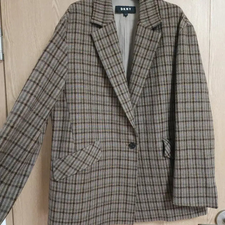 [BUNJANG] DKNY Oversized Check Jacket / DKNY 울 100 오버핏 체크자켓