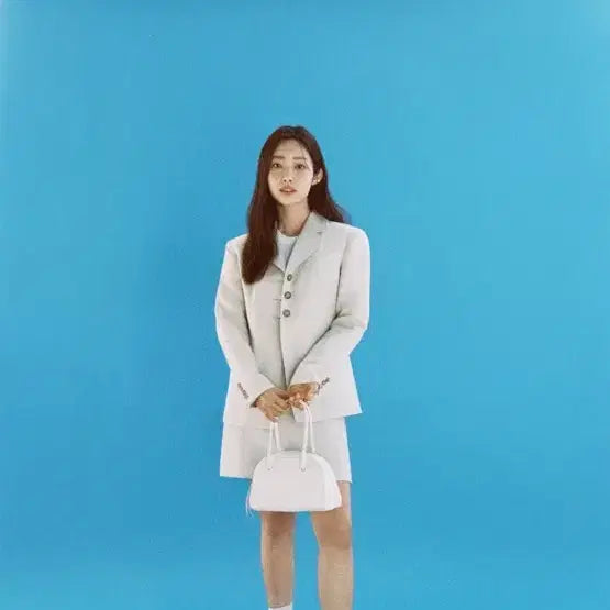 [BUNJANG] Marithe Francois Girbaud Run Leather White Bowling Mini Bag / 마리떼 프랑소와 저버 룬 레더 백 화이트 볼링 미니 차정원 토트 숄더