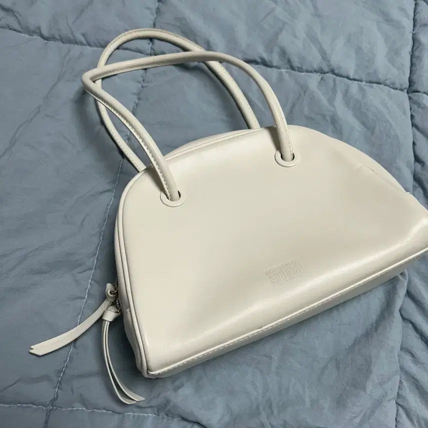 [BUNJANG] Marithe Francois Girbaud Run Leather White Bowling Mini Bag / 마리떼 프랑소와 저버 룬 레더 백 화이트 볼링 미니 차정원 토트 숄더