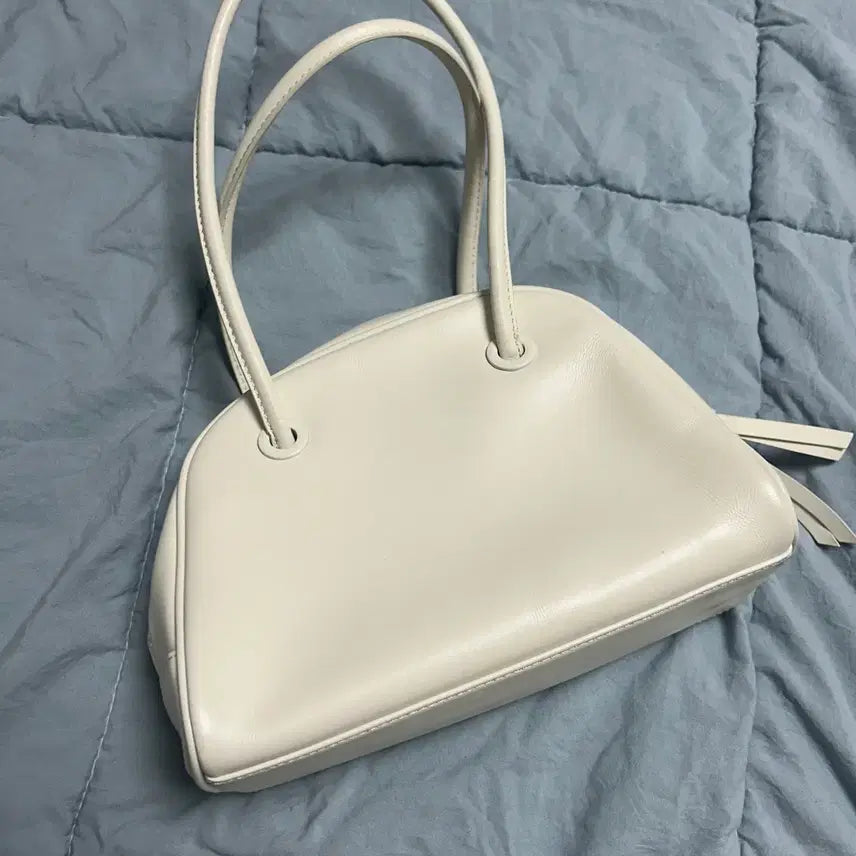 [BUNJANG] Marithe Francois Girbaud Run Leather White Bowling Mini Bag / 마리떼 프랑소와 저버 룬 레더 백 화이트 볼링 미니 차정원 토트 숄더