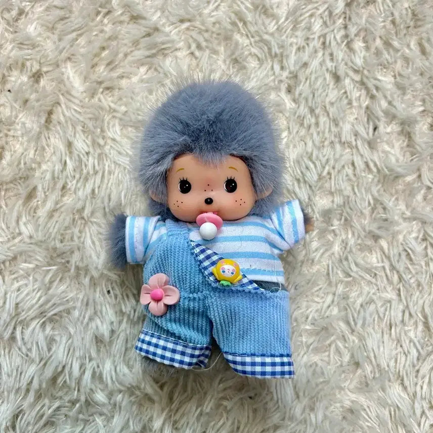 [BUNJANG] Monchhichi Overalls Doll Keyring / (새상품) 멜빵 몬치치 인형키링 몬치치 희귀템
