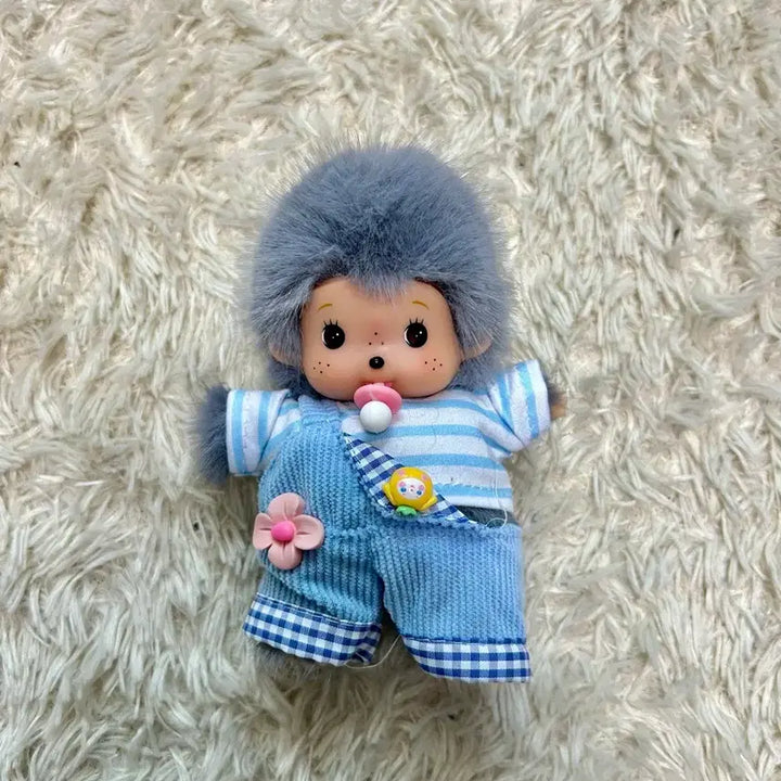[BUNJANG] Monchhichi Overalls Doll Keyring / (새상품) 멜빵 몬치치 인형키링 몬치치 희귀템