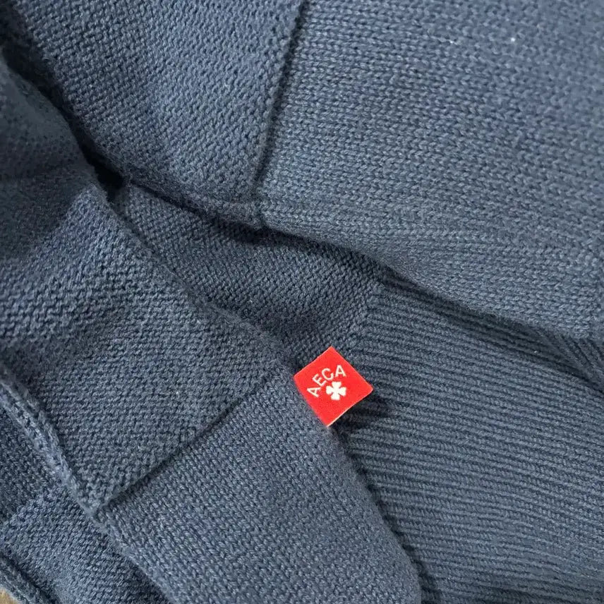 [BUNJANG] Aeka White Checkboard Round Knit (Navy) - Size M / (무료배송) [M] 에이카화이트 체카보드 라운드 니트 (네이비)