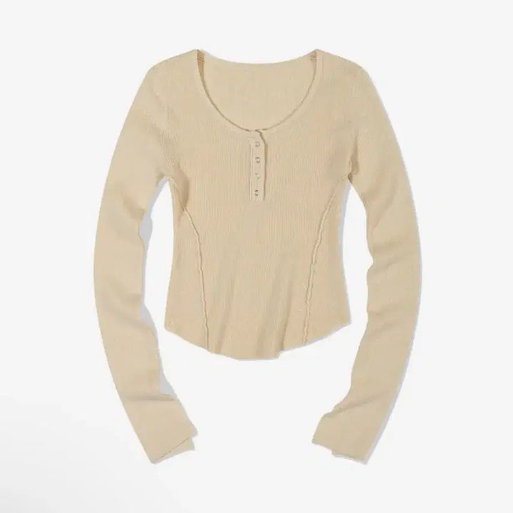 [SOLD OUT] 무신사 모아 심 라인 버튼 니트 아이보리 ivory 베이지