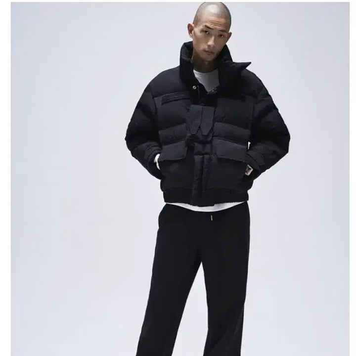 [BUNJANG] Customellow X Silencian Oversized Goose Down Short Padded Jacket / 남자 커스텀멜로우 X 실렌시온 오버핏 구스 다운 숏패딩 자켓 100