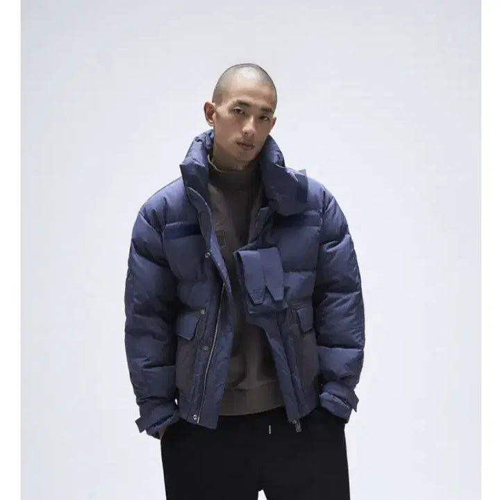 [BUNJANG] Customellow X Silencian Oversized Goose Down Short Padded Jacket / 남자 커스텀멜로우 X 실렌시온 오버핏 구스 다운 숏패딩 자켓 100