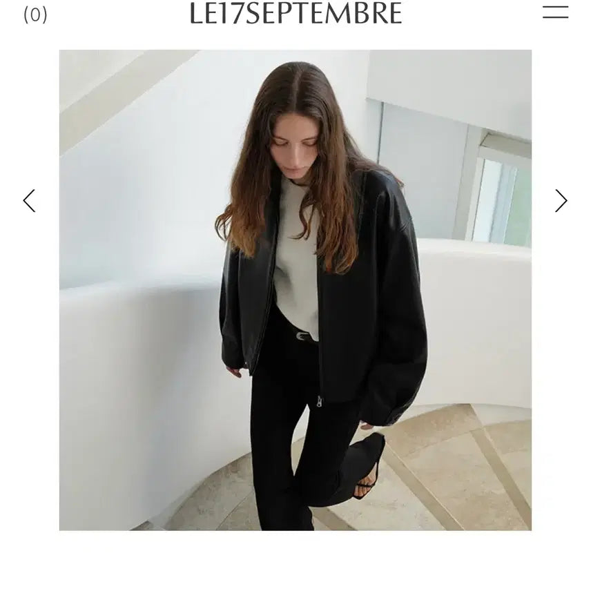 [BUNJANG] LE17SEPTEMBRE Black Leather Jacket / LE17SEPTEMBRE 가죽 블랙 자켓