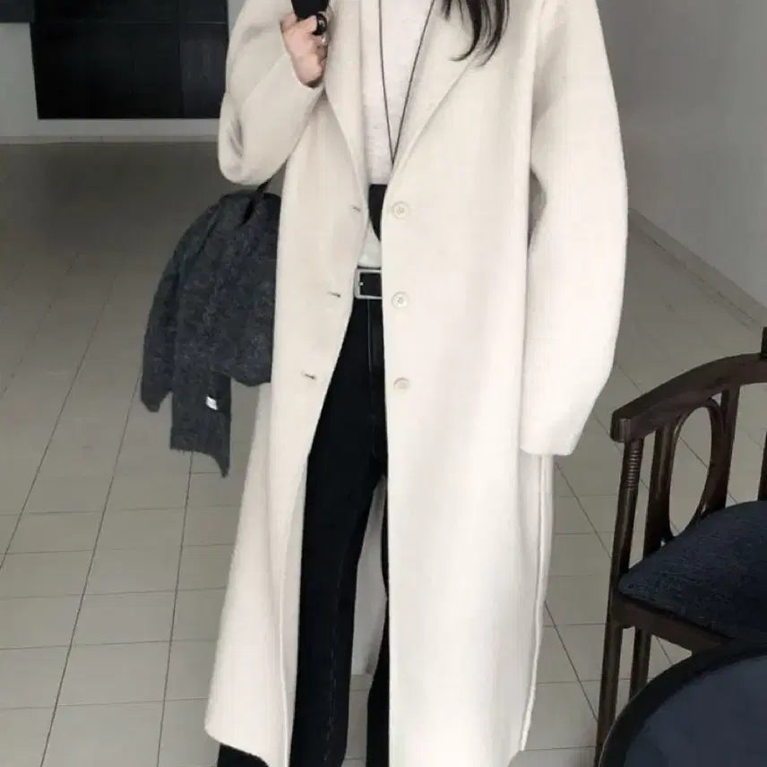 [BUNJANG] Le Votter Balloon Handmade Wool Coat Cream / 르버터 벌룬 핸드메이드 코트 크림