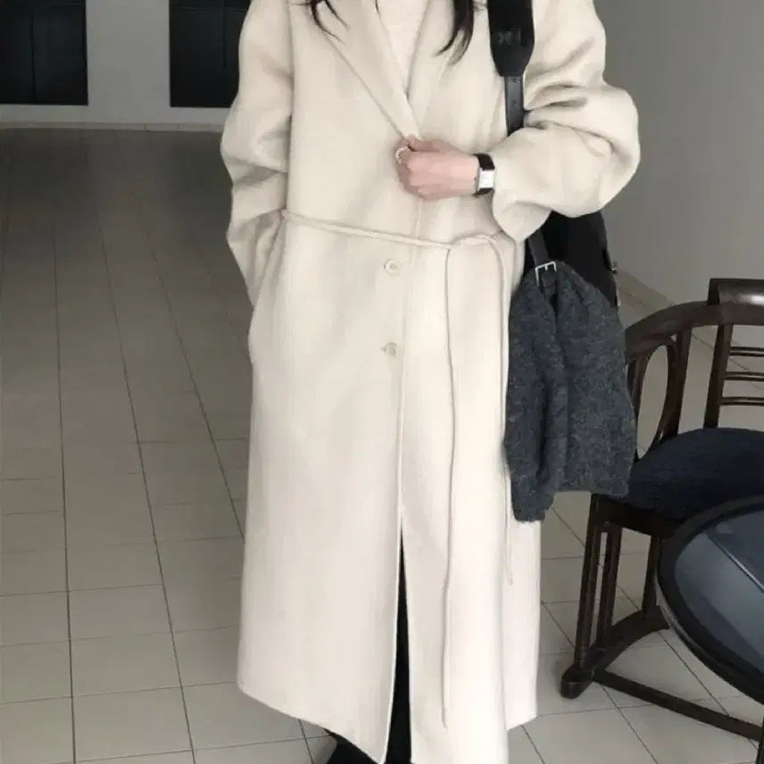 [BUNJANG] Le Votter Balloon Handmade Wool Coat Cream / 르버터 벌룬 핸드메이드 코트 크림