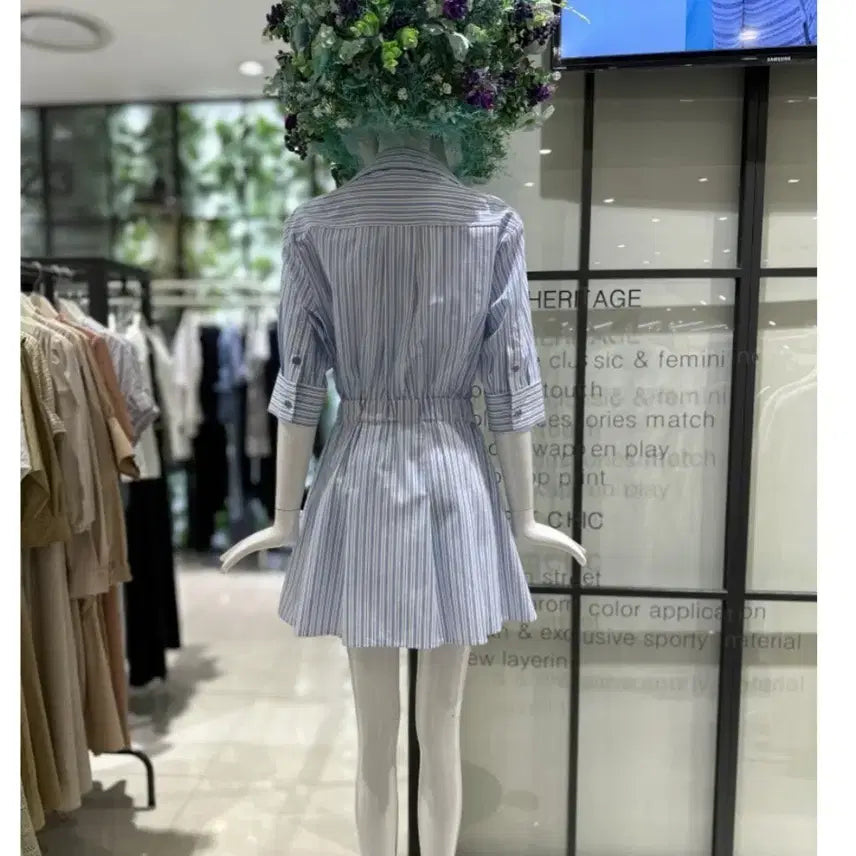 [BUNJANG] DUELL Stripe Shirt Dress / 듀엘 스트라이프 셔츠원피스