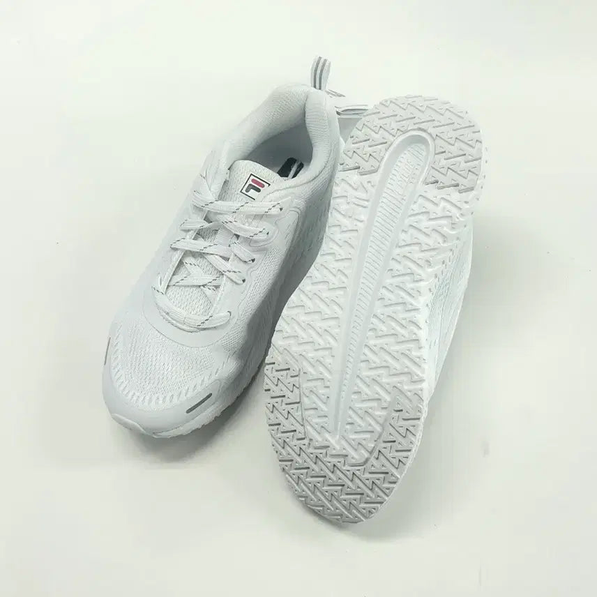 [BUNJANG] Fila Running Shoes - All White Mesh Sneakers / [245] 휠라 운동화 올화이트 메쉬 런닝화 1RM01259D