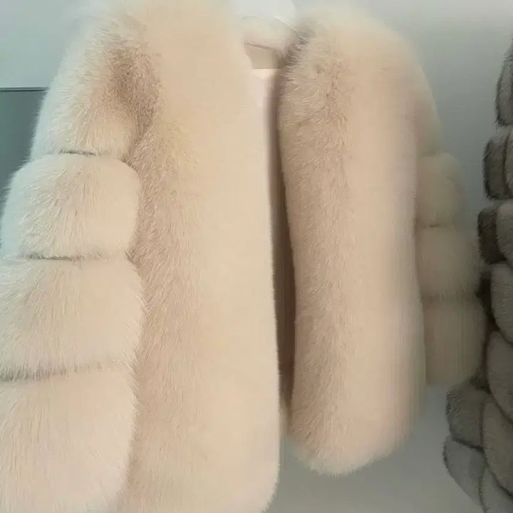 [BUNJANG] Buttique You Shadow Fox Fur Coat / 부띠끄유 쉐도우 폭스 퍼