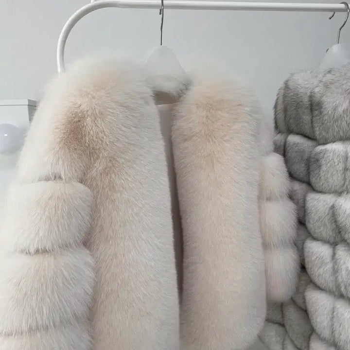 [BUNJANG] Buttique You Shadow Fox Fur Coat / 부띠끄유 쉐도우 폭스 퍼