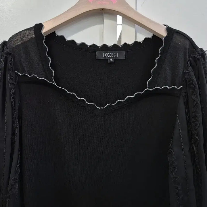 [BUNJANG] Egoist Sheer Sleeve Knit Top / 에고이스트 쉬폰 소매 니트티