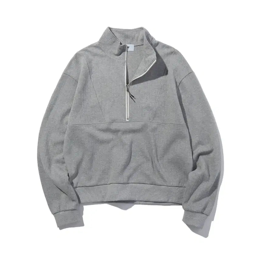 [SOLD OUT] [L] 사운즈라이프 하프 집 풀오버 맨투맨 멜란지그레이