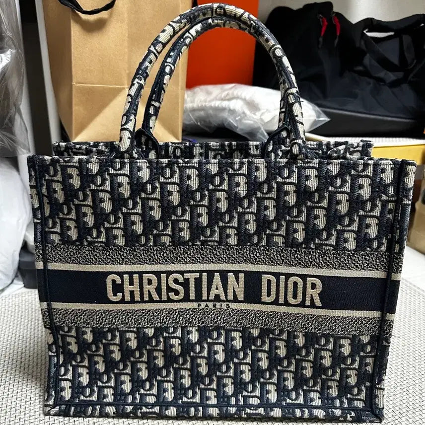 [BUNJANG] Dior Oblique Tote Bag Navy / [미디움/새상품급] 디올 오블리크 토트백 네이비 감정서보유