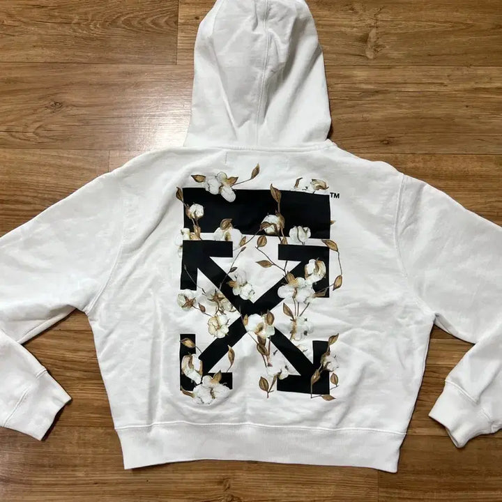 [BUNJANG] Off-White Flower Print Hoodie / [오프화이트]플라워 프린팅 후드티