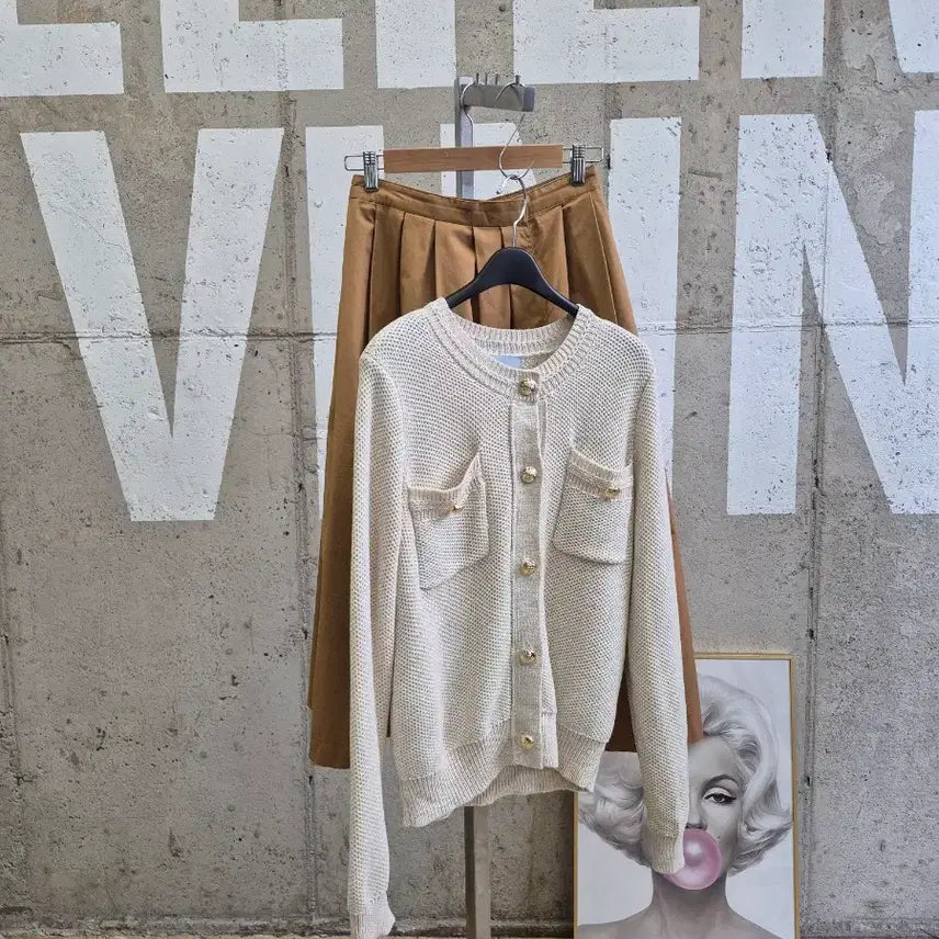 [BUNJANG] ST. JOHN 2024 Tweed Knit Cardigan / 특가)ST.JOHN(2024)트위드 니트가디건