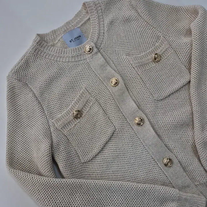 [BUNJANG] ST. JOHN 2024 Tweed Knit Cardigan / 특가)ST.JOHN(2024)트위드 니트가디건